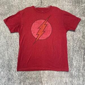 DC‎ Comics The Flash T-Shirt Graphic Print Superhero Tee Red Heather Size M